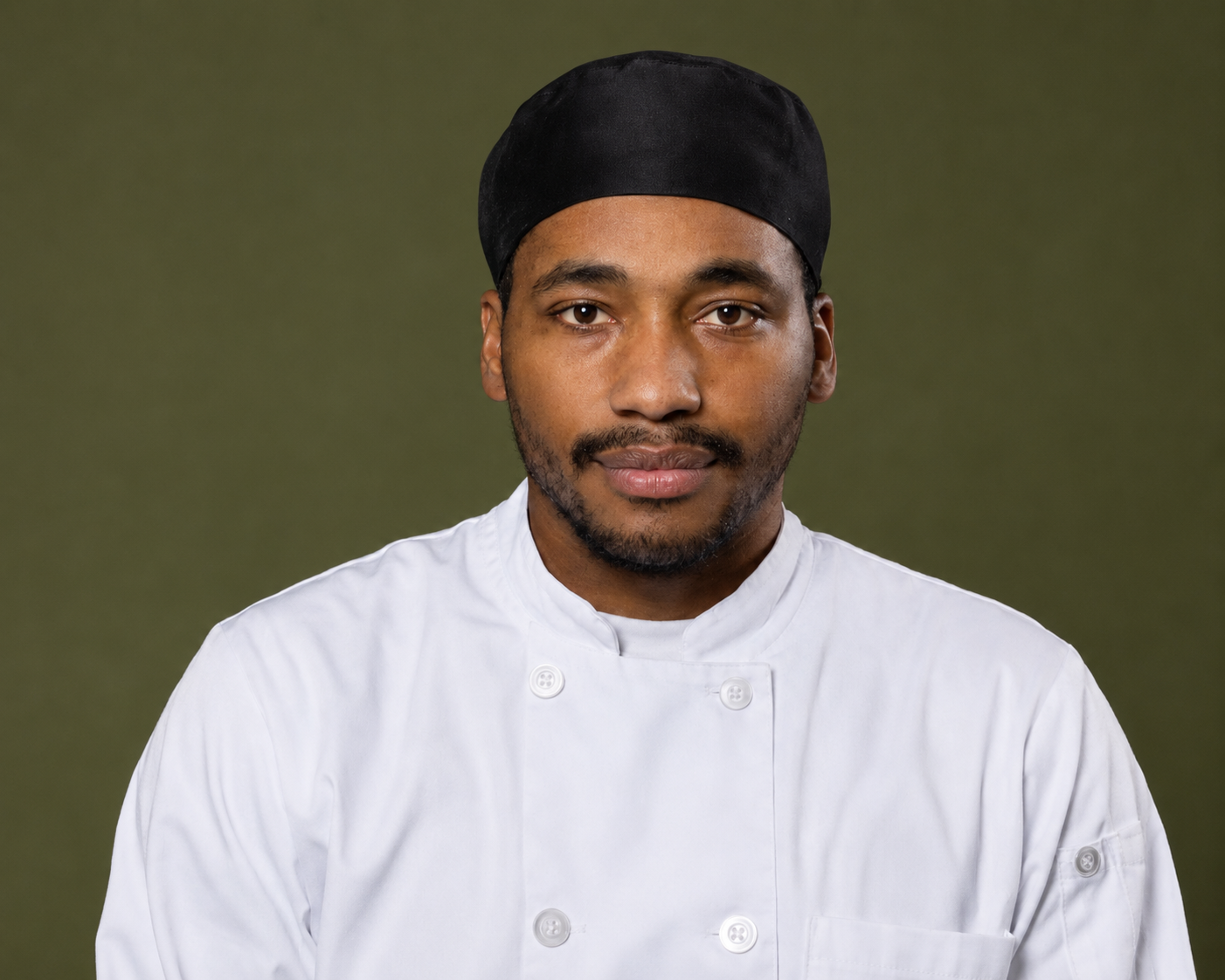Chef Dayan Jones in chef whites